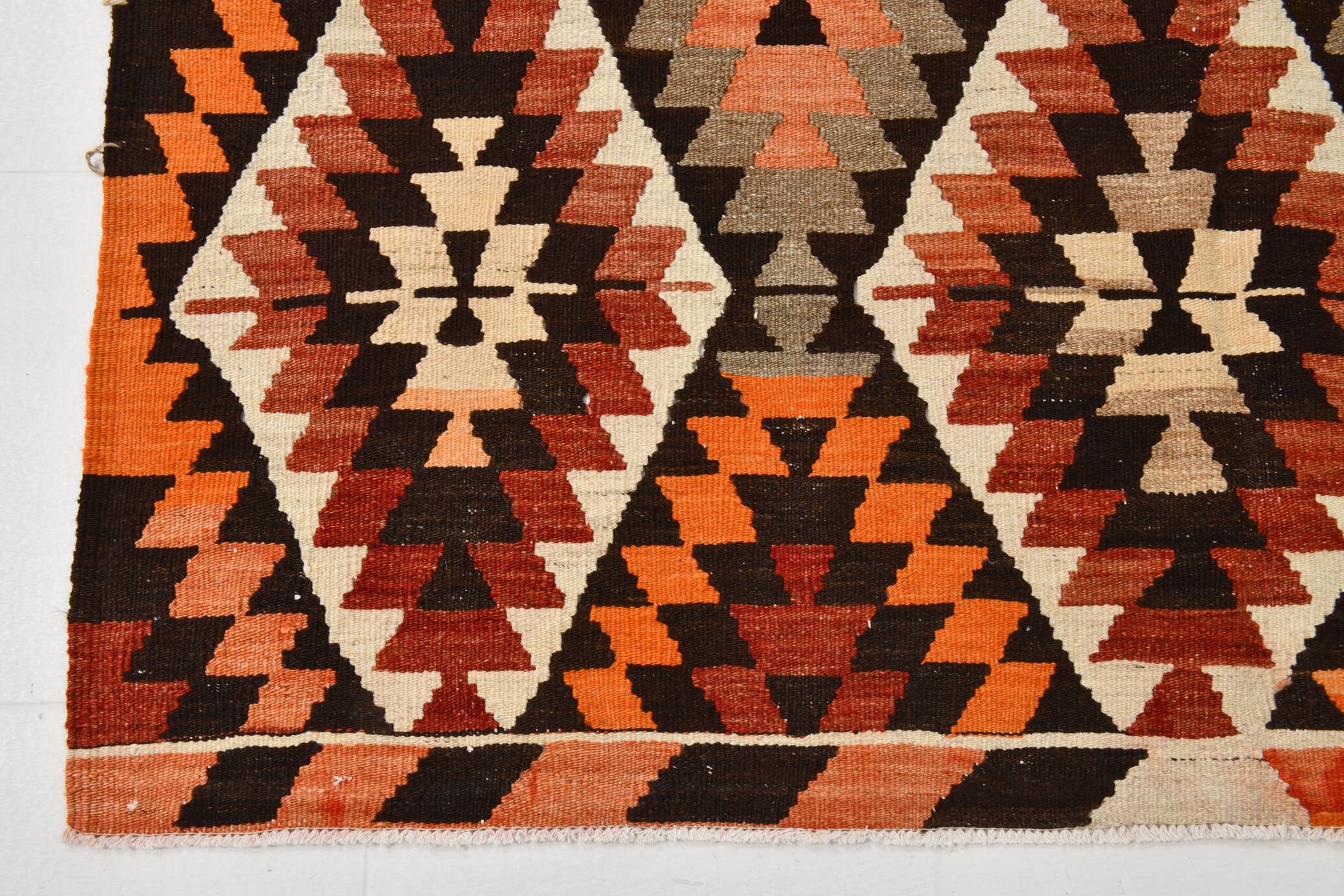 6x11 Geometric Pattern Turkish Vintage Kilim Rug, 172x346Cm