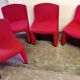 Arfa editor - Set of 4 red wool armchairs - 1980