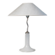 Vintage Murano glass table lamp - zigzag metal details, textured silk shade - Italy 1980s - timeless and elegant design, unique gift idea.