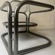 rotating coffee table drop in tubular chrome metal, glass and mirror, design 1970