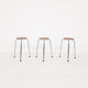 Set of 3 chrome stools with cognac leather seating, 1960's