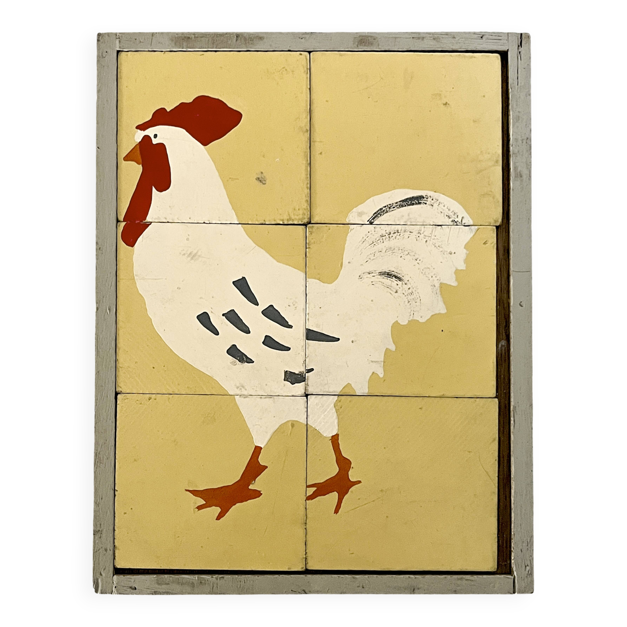 Wooden puzzle frame from the 1930s/40s depicting a rooster.