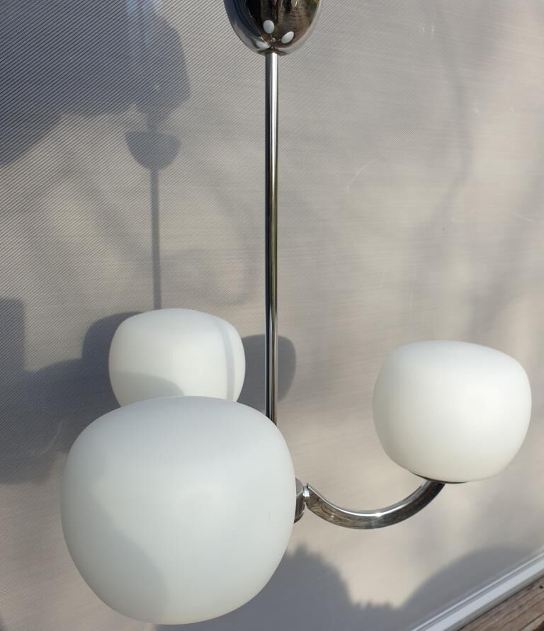 Sputnik 1970 triplet globes opal glass