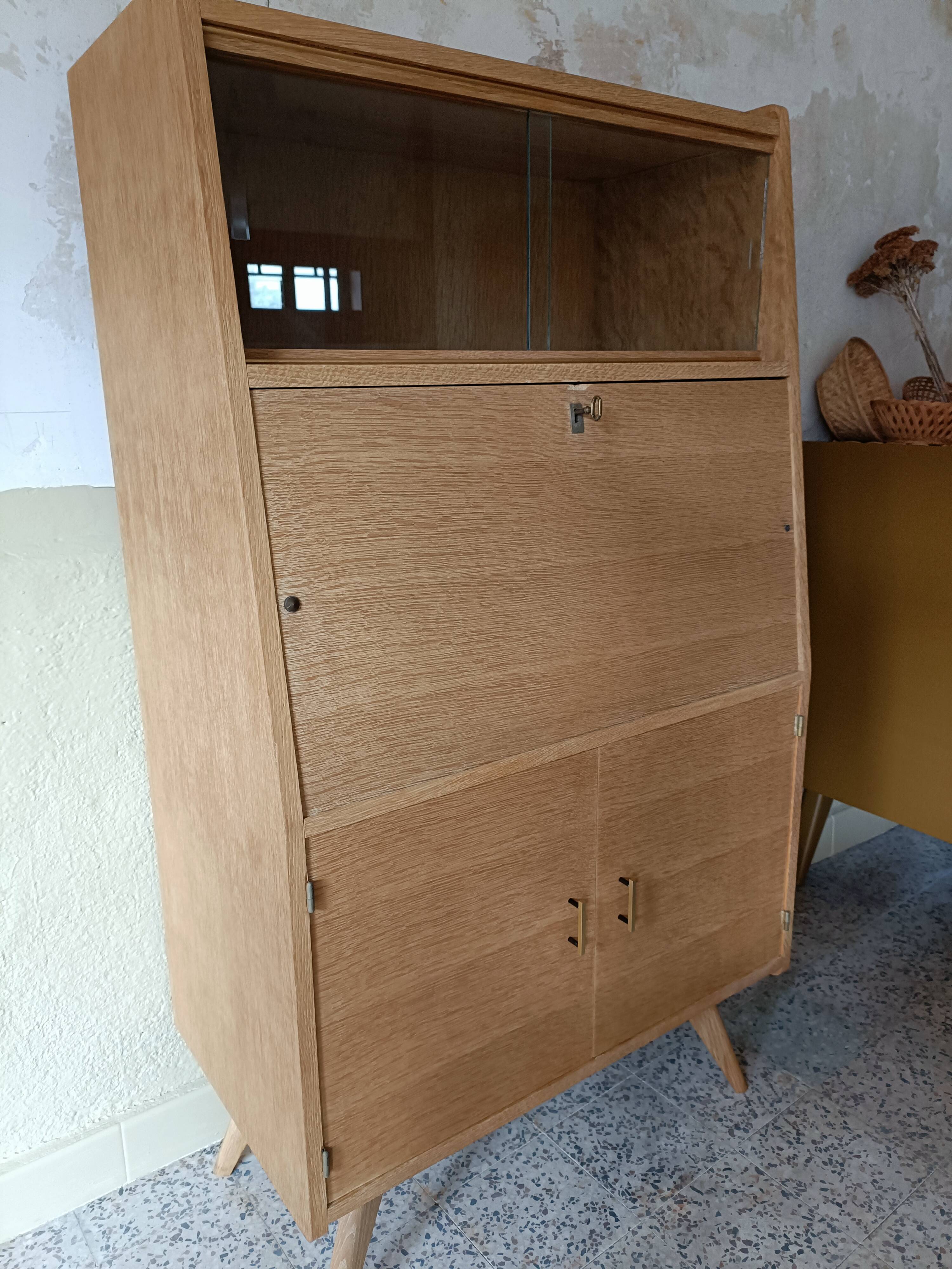 Vintage secretary with compass feet renovated