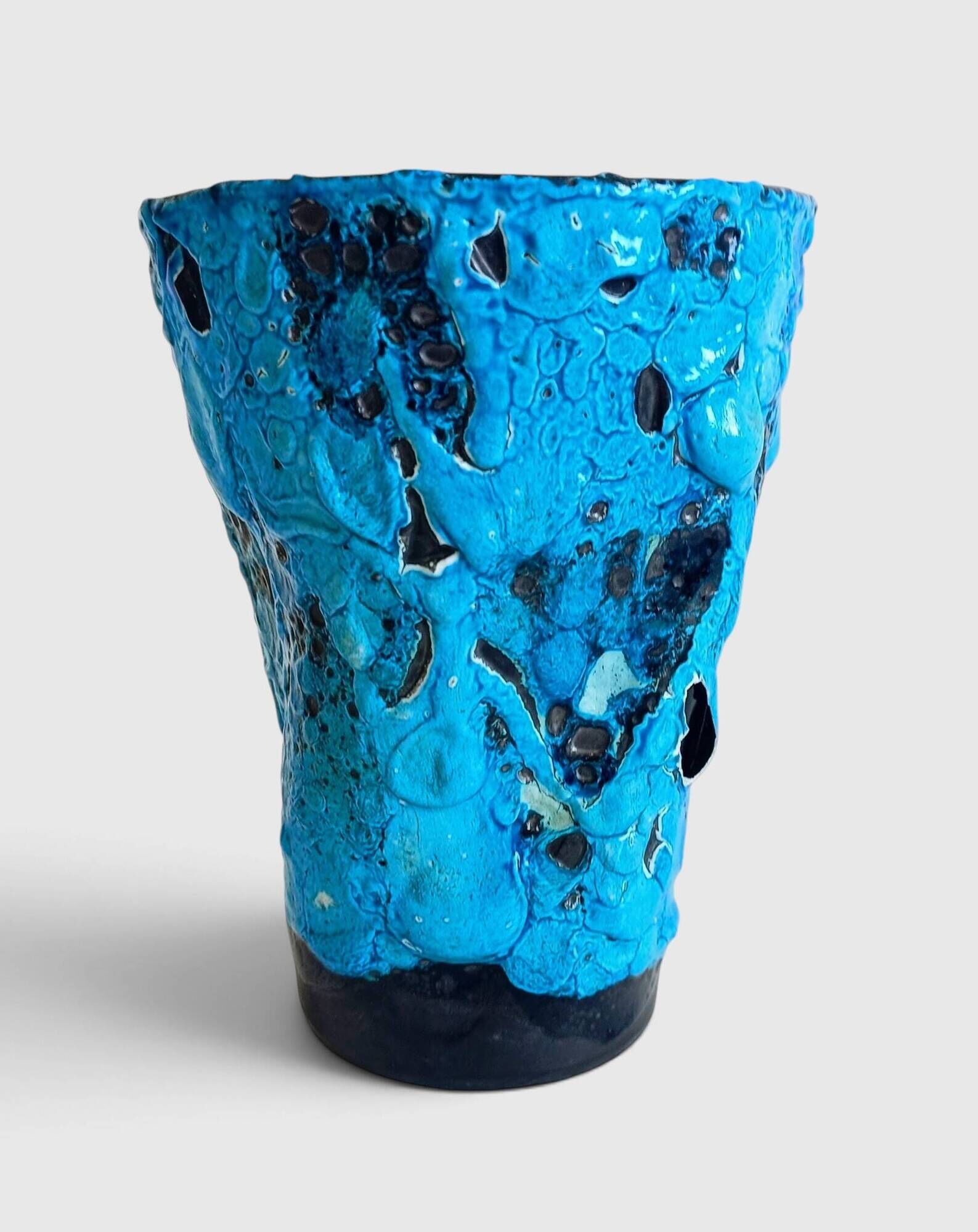 Charles Cart The Cyclops Blue Ceramic Vase, France, 1960s