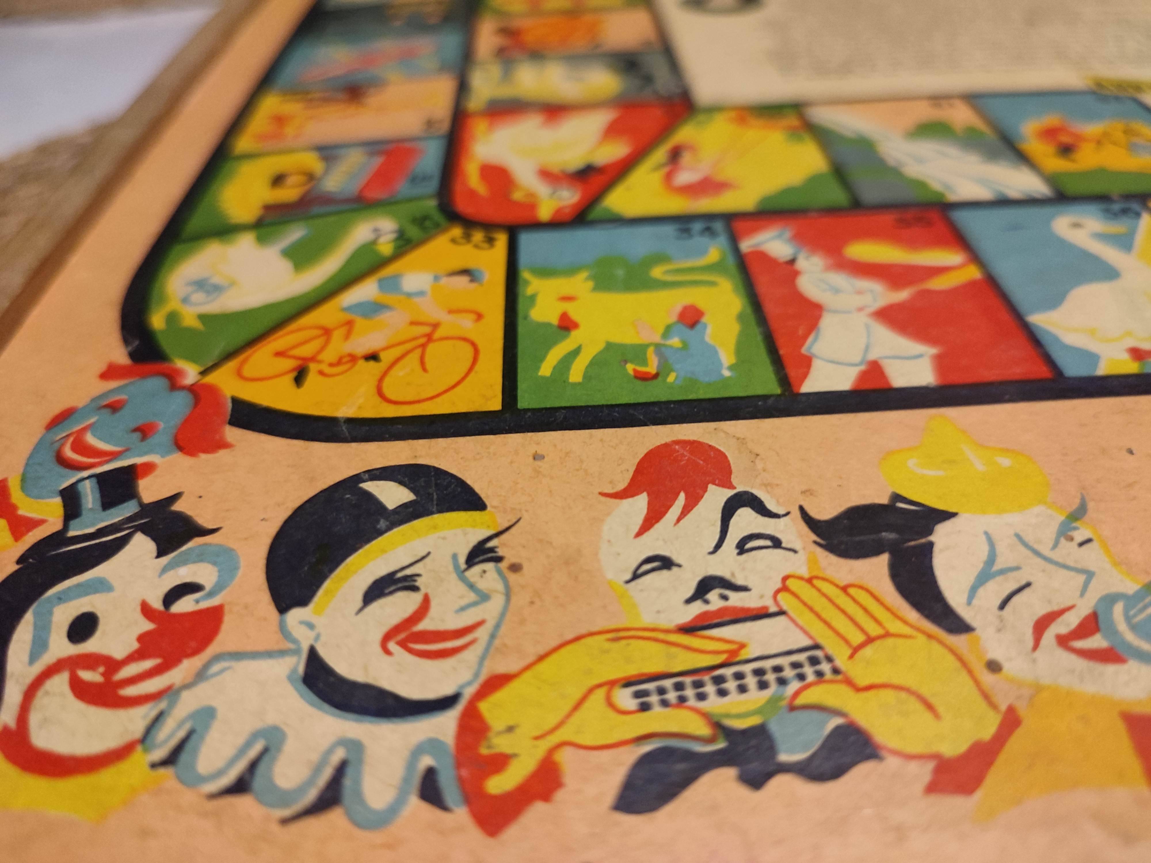 Antique Wooden Multi-Game Box - Ludo - Game of the Goose - Checkers