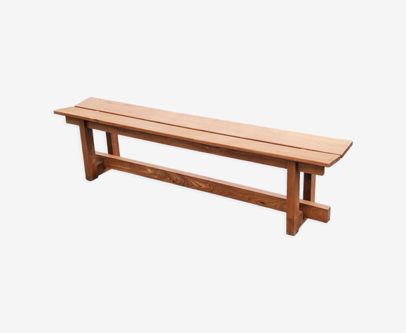 Banc en orme massif des années 70