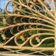 Peacock double rattan headboard