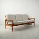 Scandinavian solid oak three-seater sofa, 1950s/60s