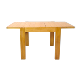 Table à manger en pin à rallonges des années 1980.