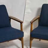 Armchairs created by M. Zieliński year 60 blue fabric