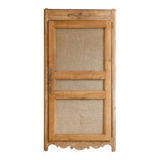 Grande armoire ancienne bois et toile de jute