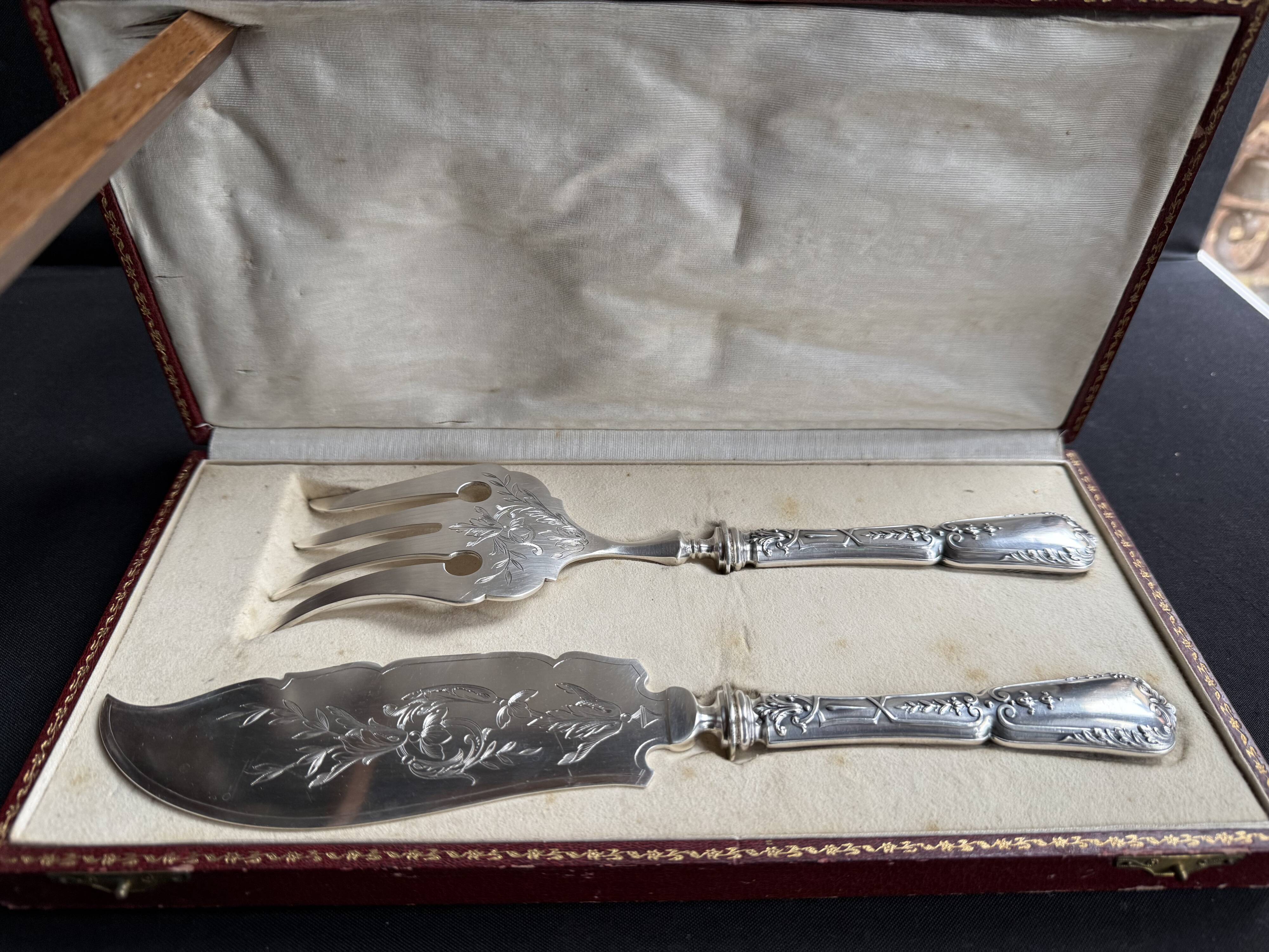 Fish serving cutlery – Silver – Société du Louvre