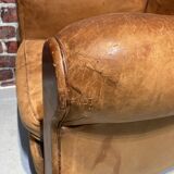 Fauteuil en cuir marron