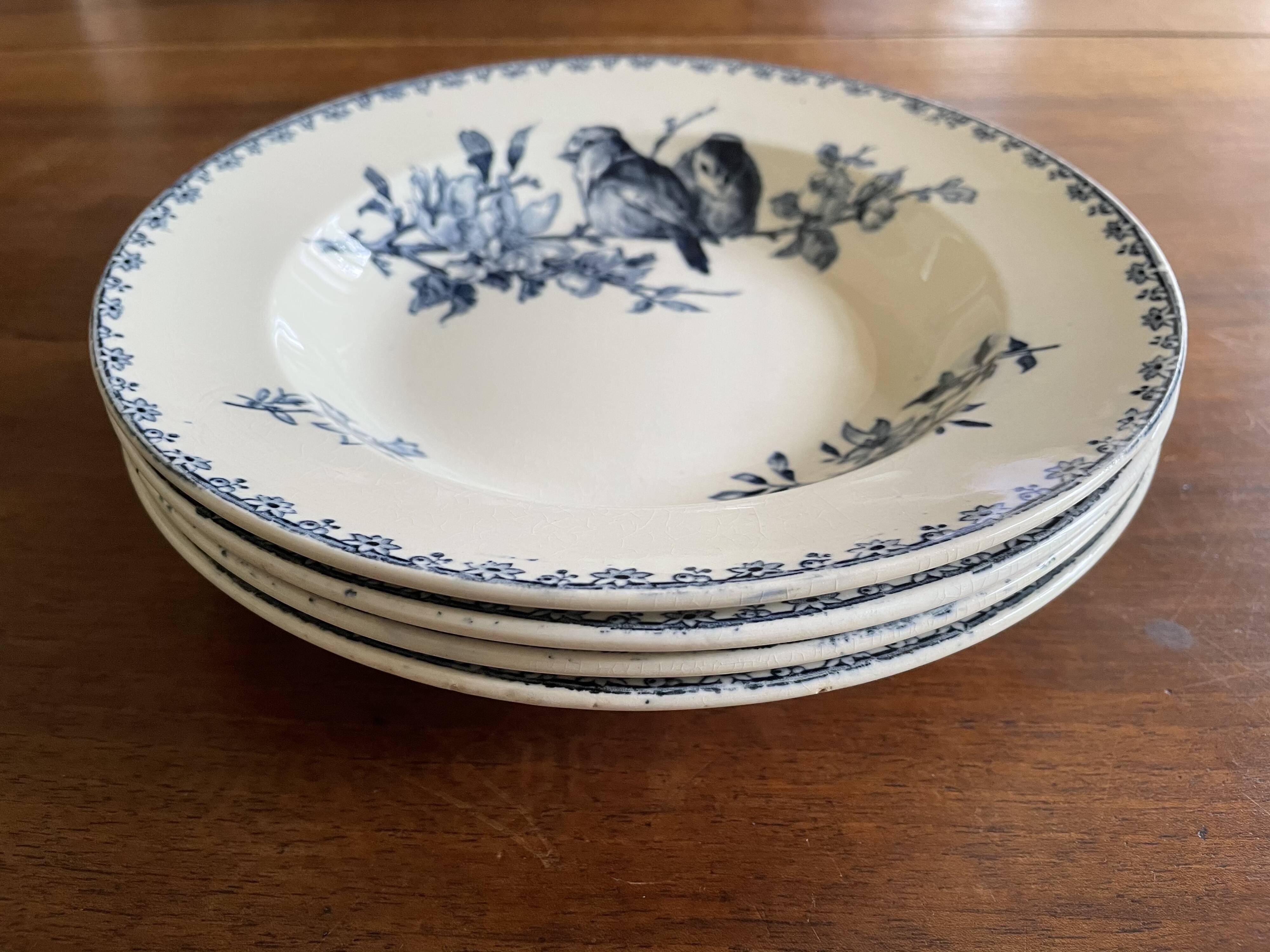 Hollow plates Sarreguemines Iron Earth model Blue favorite