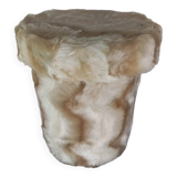 Pelfran beige furry pouf