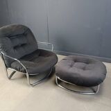 Model 915 Lounge Chair with stool by Carlo de Carli for Cinova, 1970s