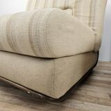 Mid Century Italian Armchairs in Wood and Fabric