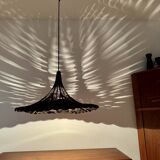 Large Italian Tulip Wicker Pendant Lamp