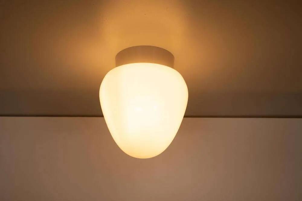 Vintage opaline ceiling light from the 1950s, minimalist.