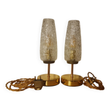 Arlus Textured Tulip Touch Bedside Lamp Duo