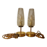 Duo de lampes de chevet tactiles en tulipe Arlus texturée