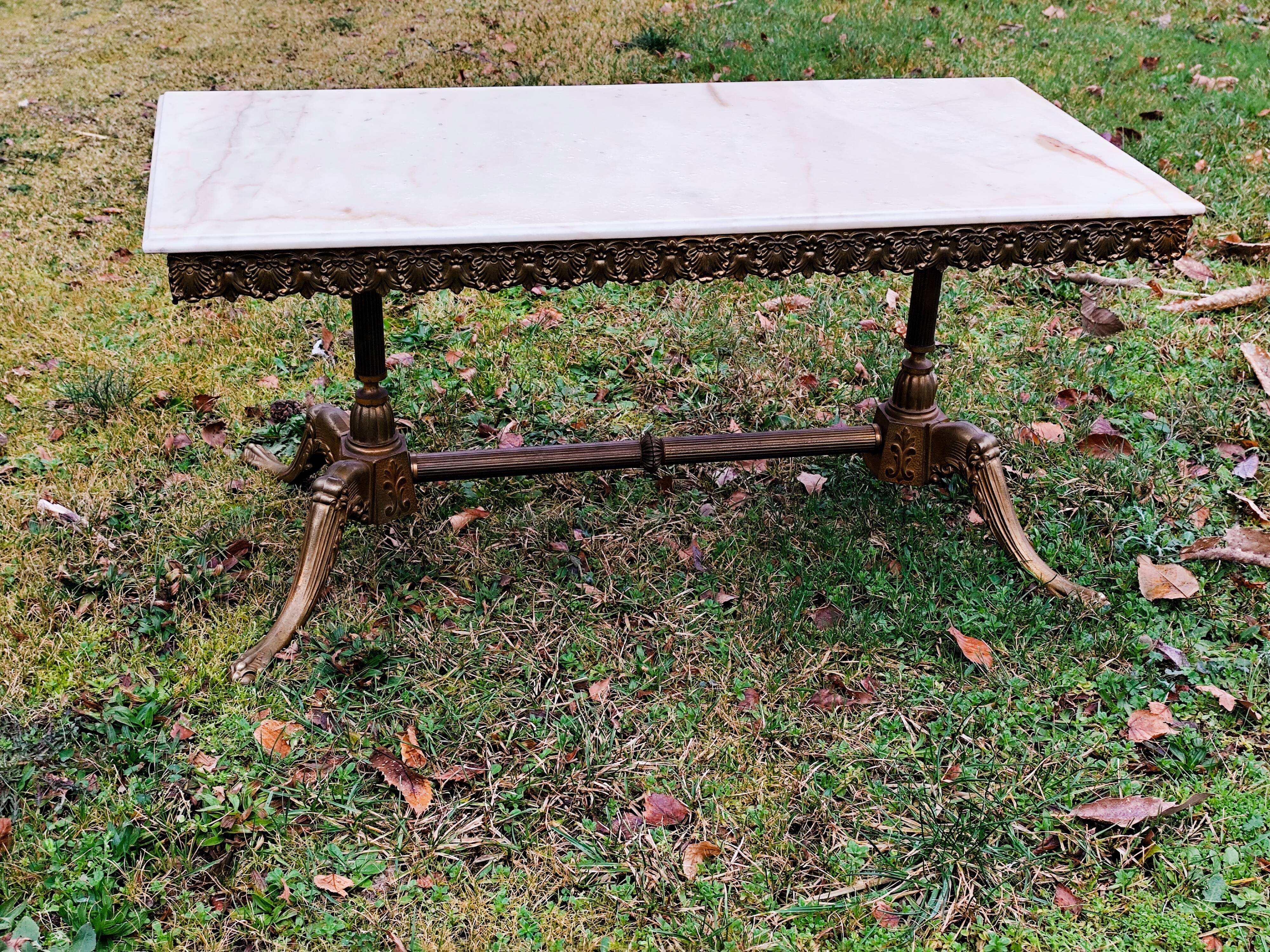 Grande table basse rectangulaire albâtre marbre