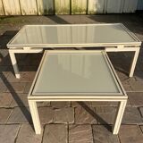 2 vintage 1970s ivory coffee tables