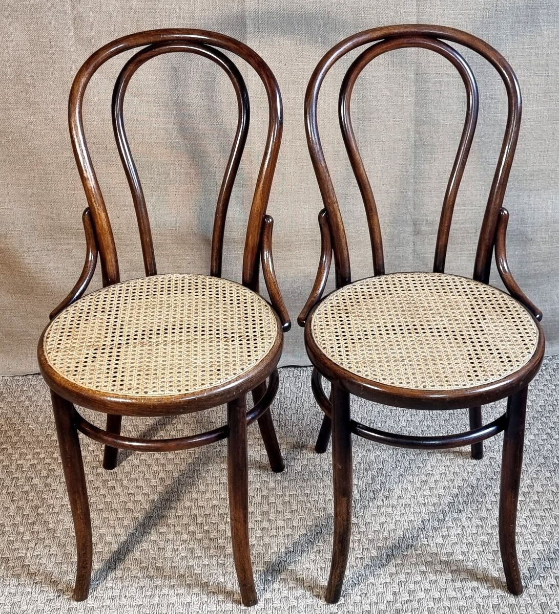Pair of chairs bistrot Fischel n°18 of 1900 ca