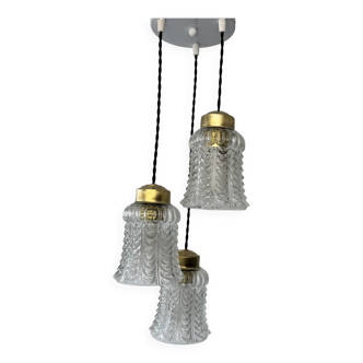 Antique vintage 3-light waterfall chandelier from the 1960s