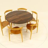 Heart dining set, designed by Hans Wegner for Fitz Hansen,  Denmark 1960s