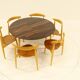 Heart dining set, designed by Hans Wegner for Fitz Hansen,  Denmark 1960s