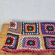 Large vintage multicoloured crocheted granny square throw