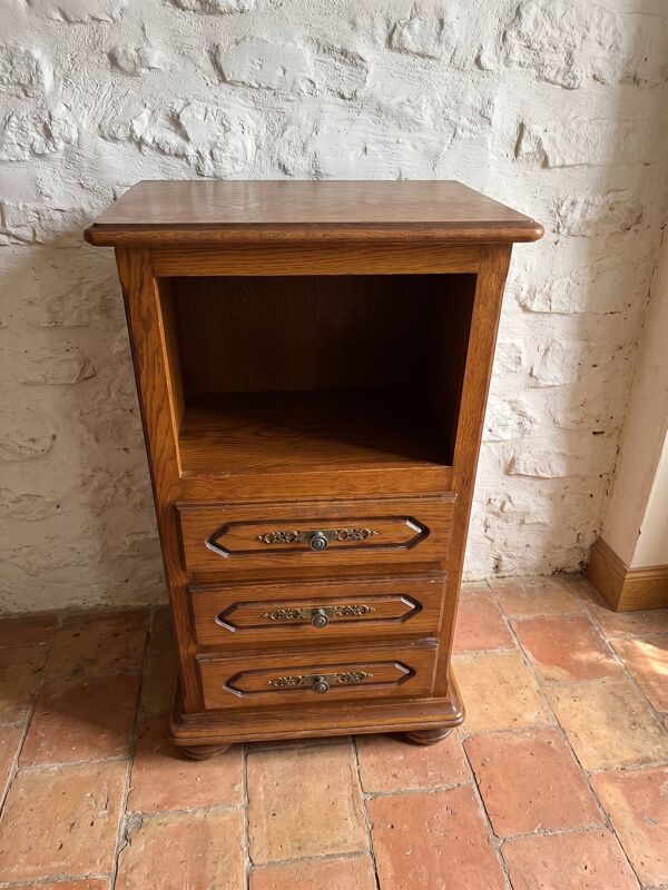 Chevet / table de chevet en chêne – style rustique