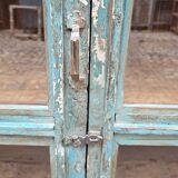 Ancien vaisselier vitrée en teck birman