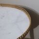 Saddle pedestal table with marble top in Louis XV style
