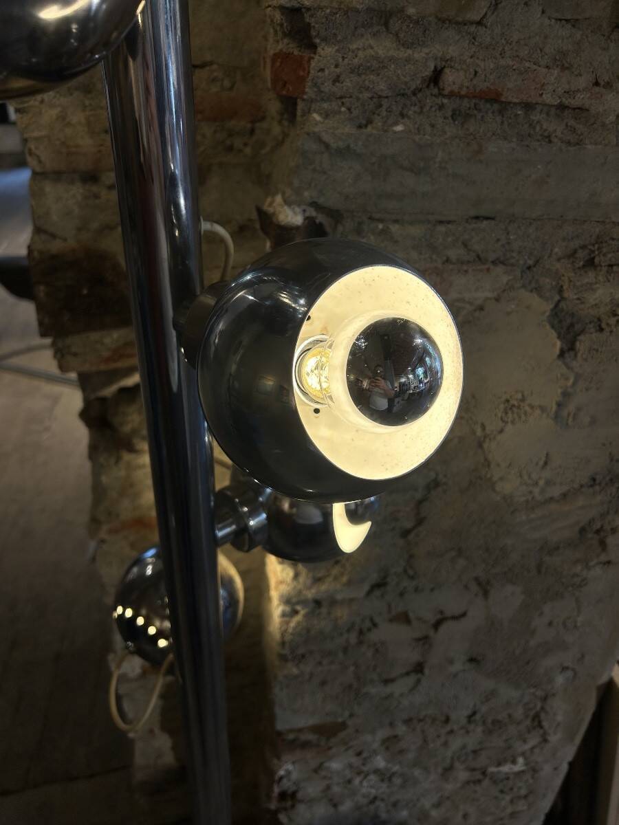 Rare magnetic eyeball floor lamp by Goffredo Reggiani