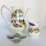 Cafetière faïence anglaise et son pot à lait