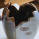 Superb anthropomorphic vase in glazed artisanal stoneware by Remy Lacombe.
