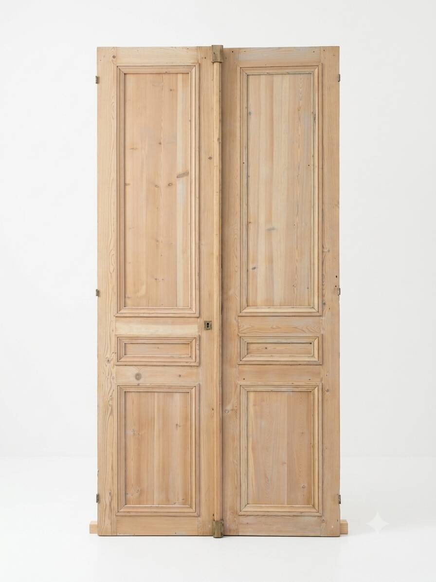 Pair of pine doors from the 19th century.