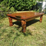 Brutalist solid oak coffee table from the 1950s