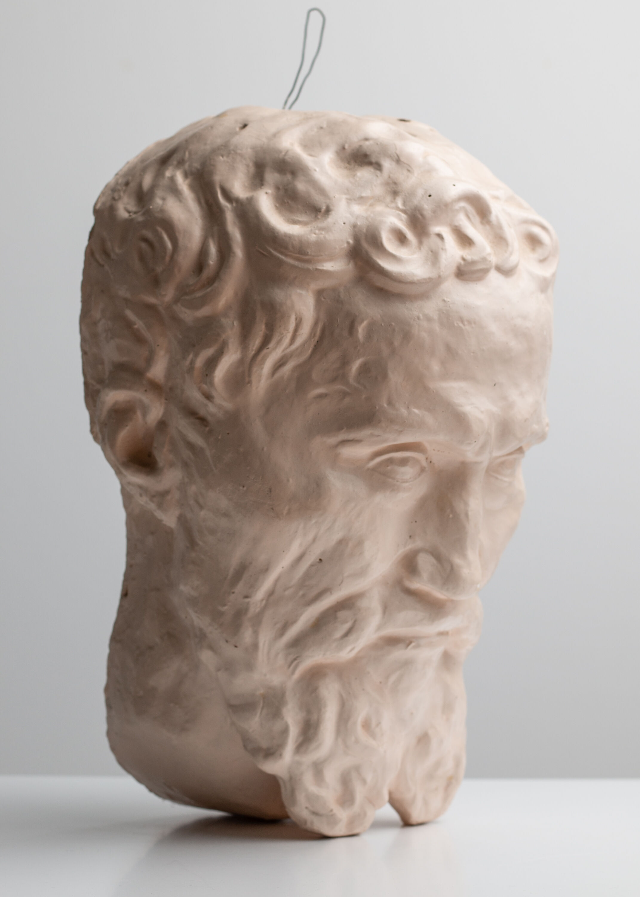 Painted plaster bust - Greek head of Sophocles? signed D. Shœllamer