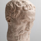 Painted plaster bust - Greek head of Sophocles? signed D. Shœllamer