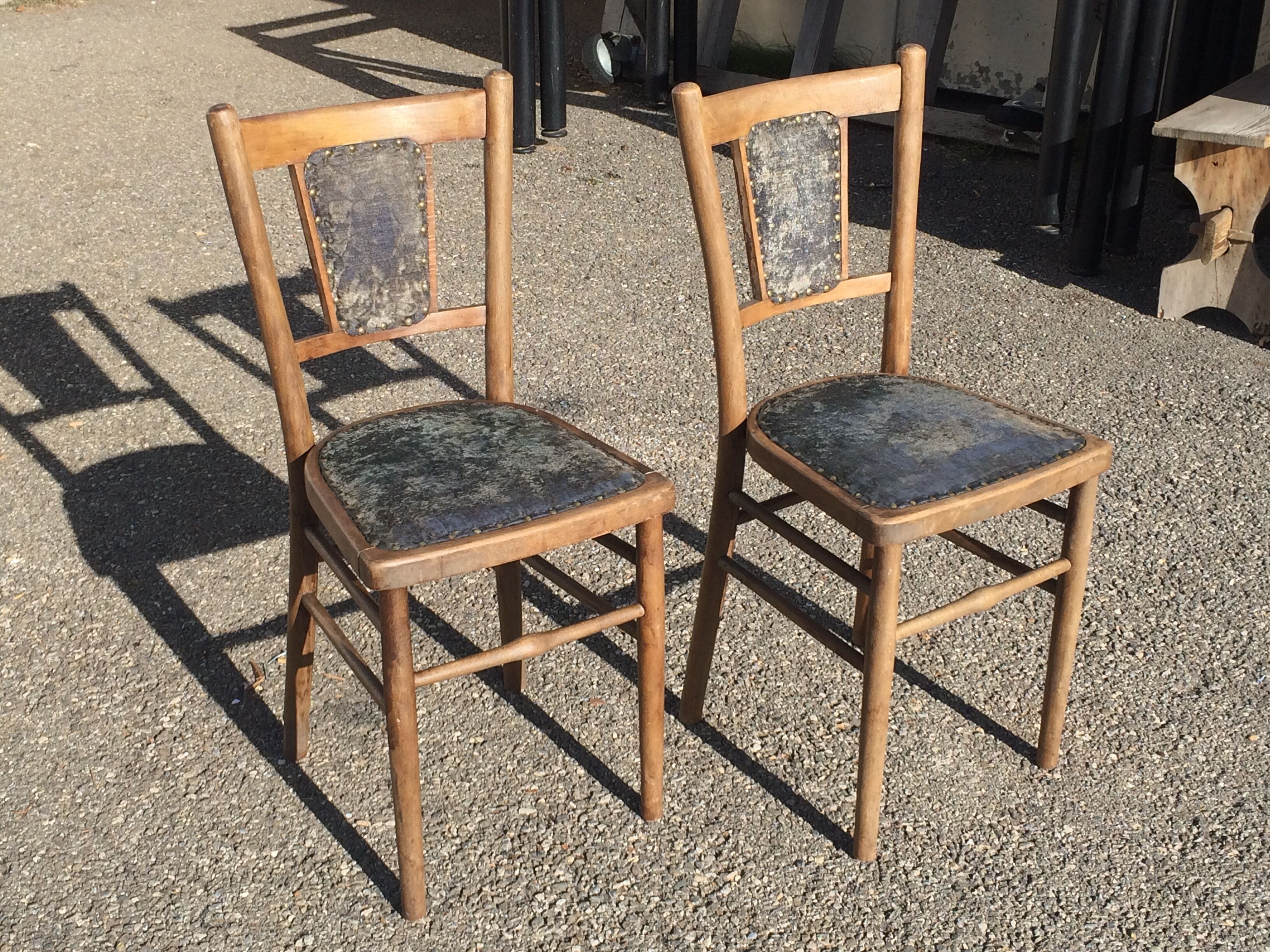 Pair of baumann wooden bistro chairs circa 1905