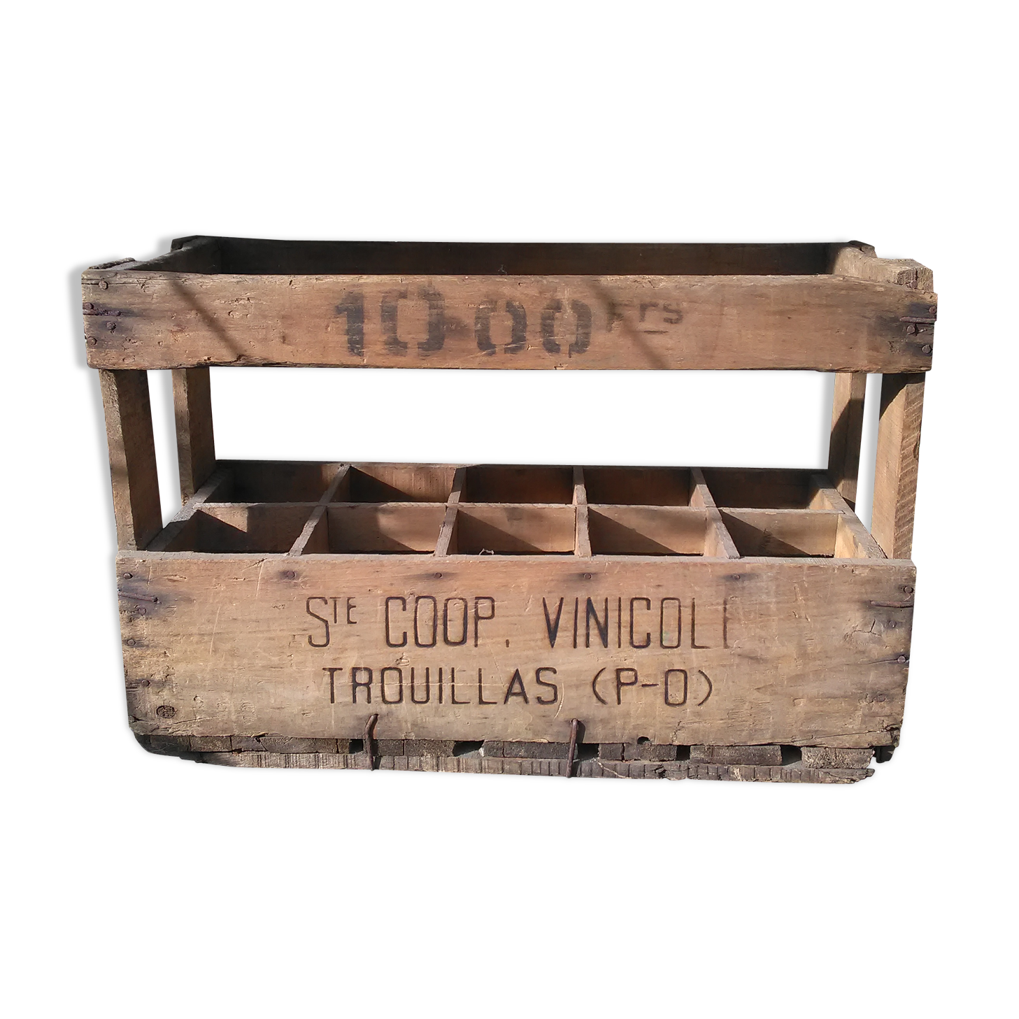 Bottles in wooden box