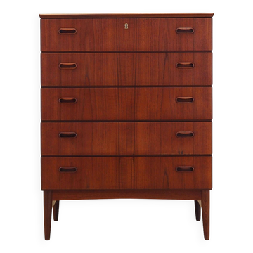 Teak chest of drawers, Danish design, 1970s, production: Denmark