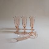 Rosaline flutes, Arcoroc France, 1970s/1980s