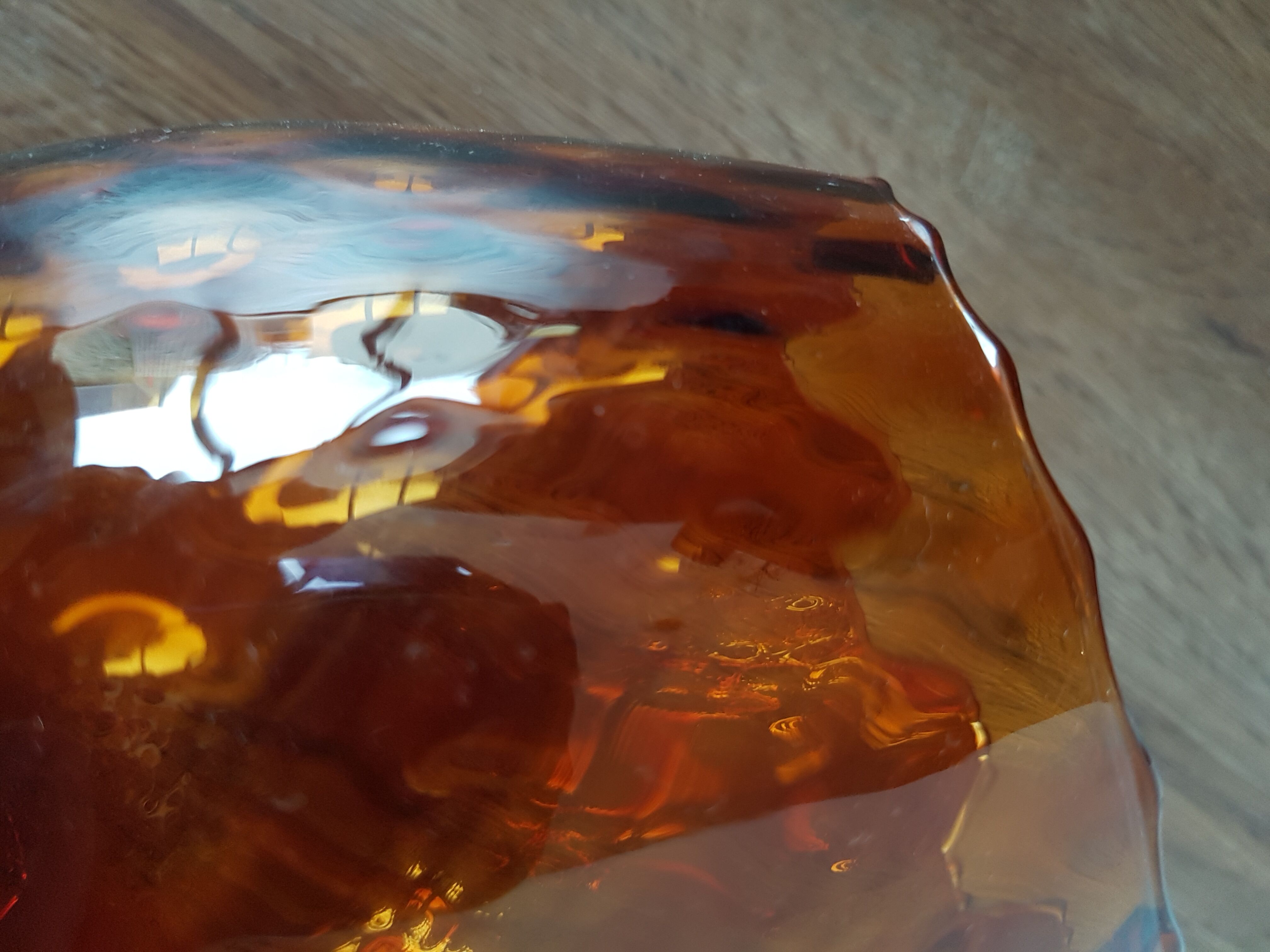 Amber glass cup