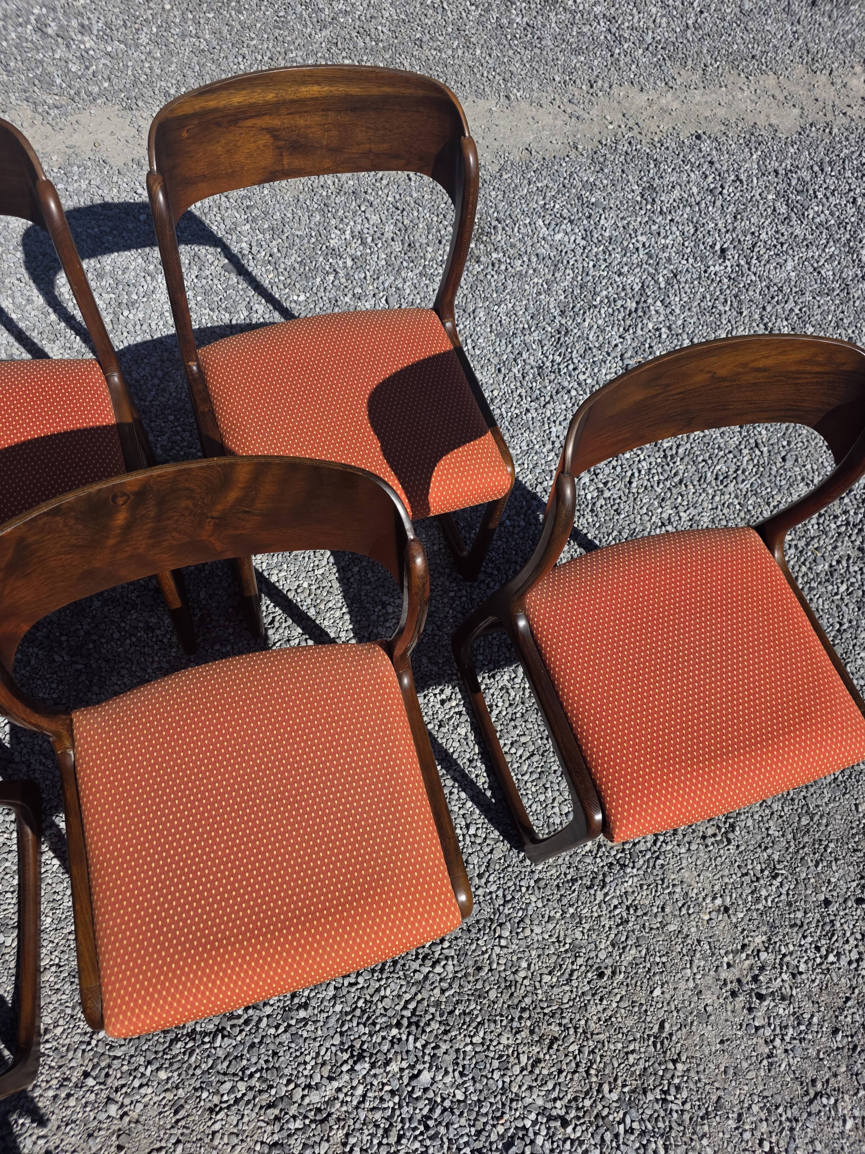 6 Baumann sled chairs in rosewood from the 1960s.