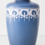 Dutch blue and white ceramic table lamp, 1977, with a new Liberty London shade.